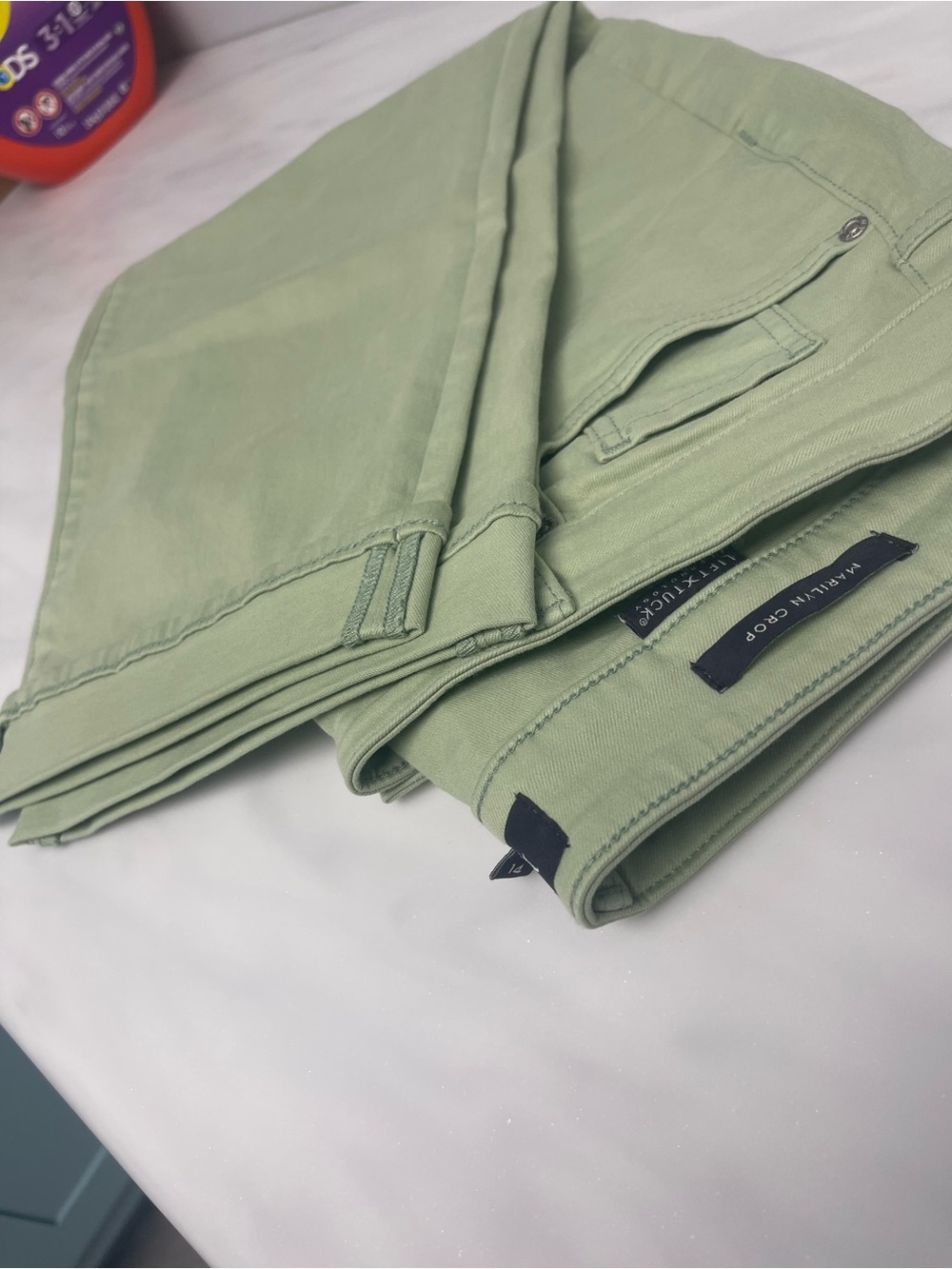 NYDJ Straight Crop Jeans Light Green 14